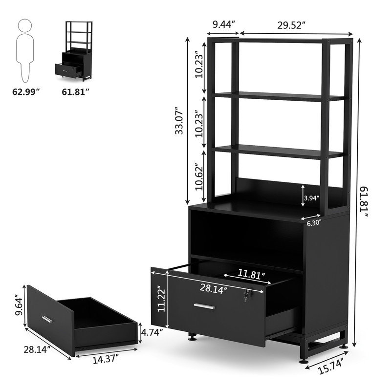 Classeur à 2 tiroirs, Black