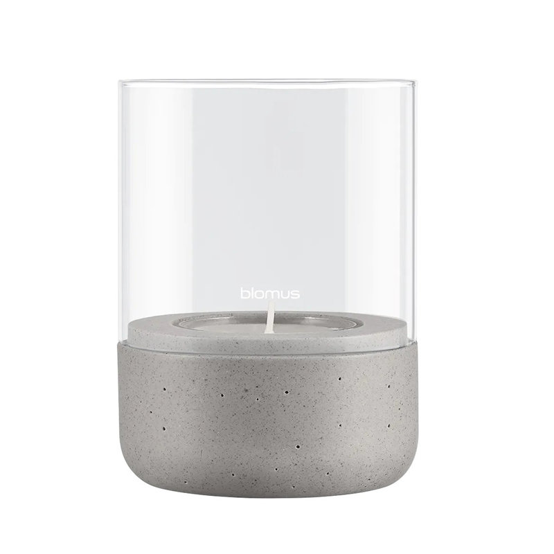 Glass, 14 cm H x 10 cm W x 10 cm D, Grey