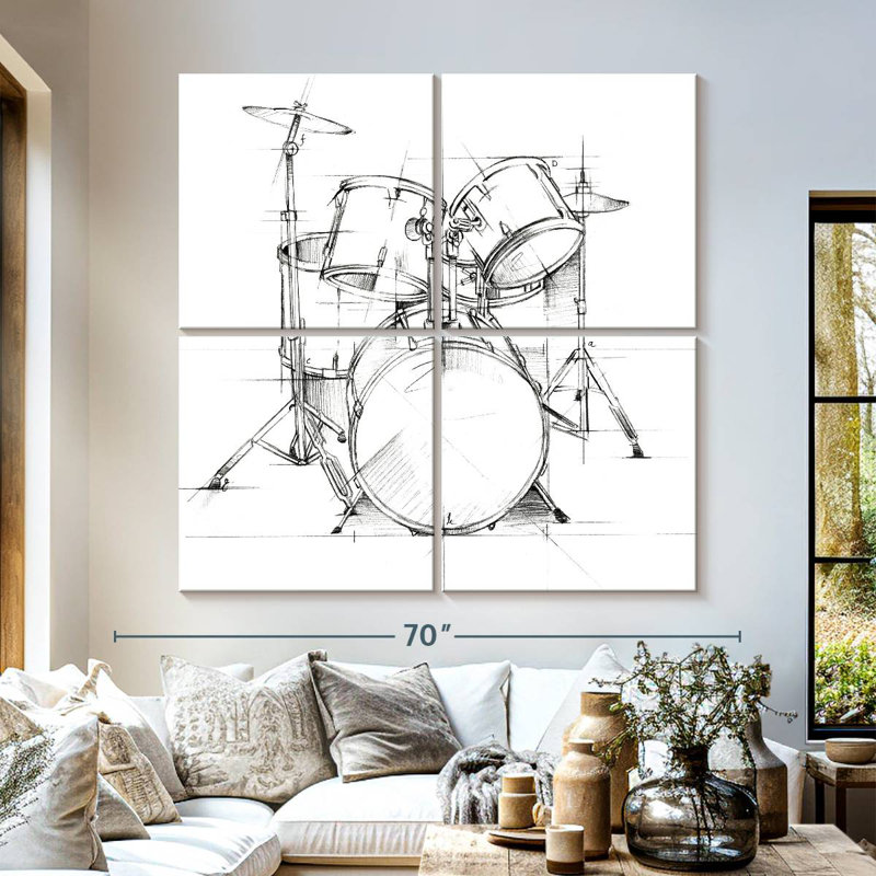 Abarca Drum Sketch, 57" H x 57" W