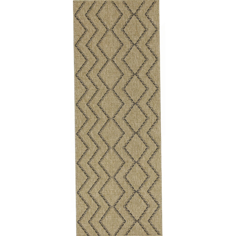 Earth Black Indoor/Outdoor Area Rug, Runner 2'7" x 7'3"