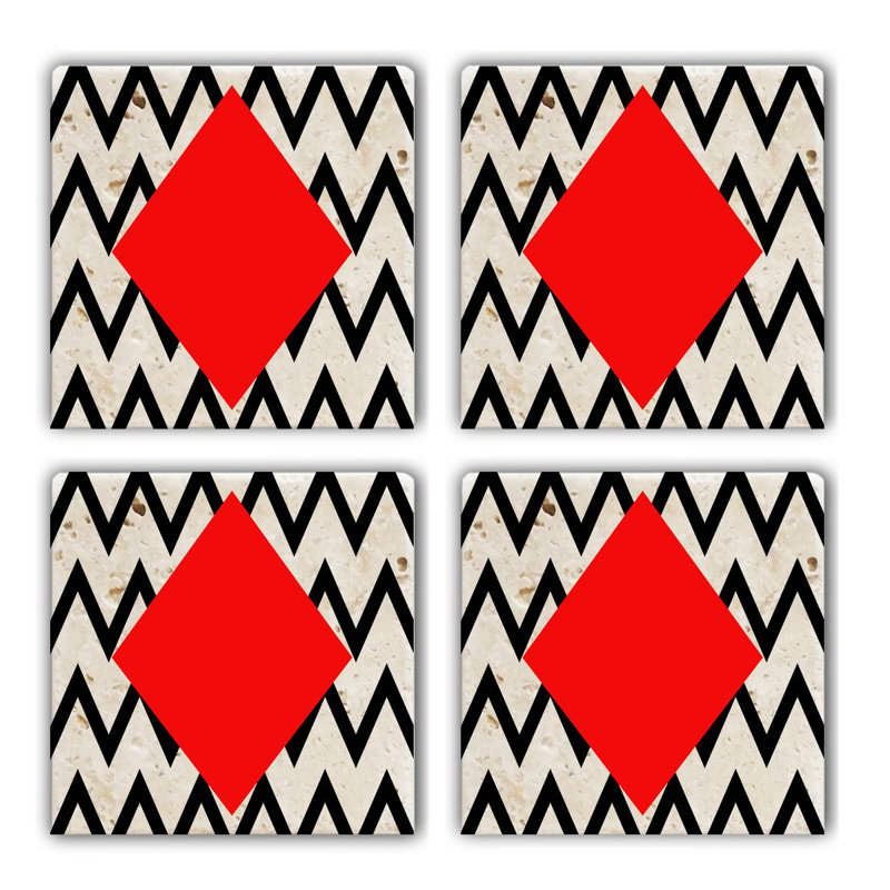 Ensemble de tapis en verre de qualité supérieure (4 pièces) de qualité supérieure, 3,9 x 3,9 x 0,4 pouces | 100% pierre naturelle pour la durabilité et l'élégance | Parfait pour protéger les surfaces, idéal pour la maison et le bureau, élégant et fonctionnel