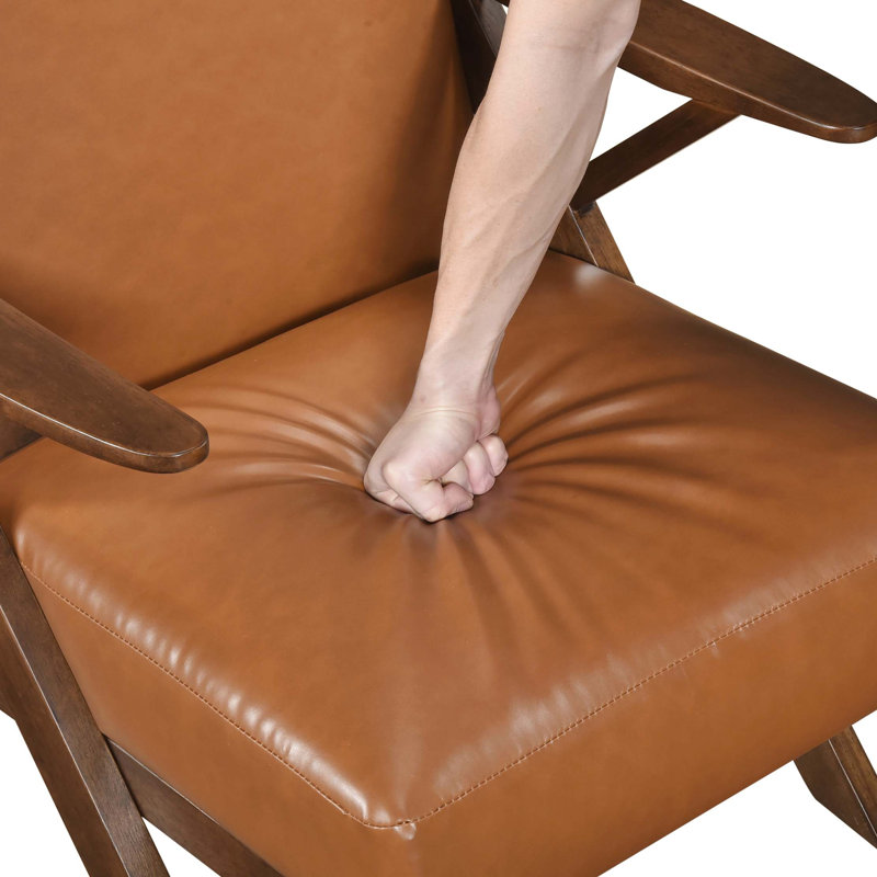 Chaise d'appoint en similicuir, Brun, Brun
