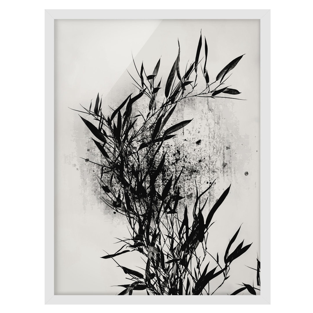 Gerahmtes Poster Flora - Black Bamboo