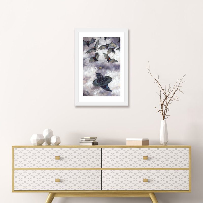 " Batmobile " by Maggie Vandewalle, 24" H x 16" W x 1" D, White Framed Fine Art Paper