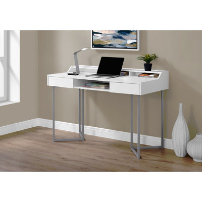 Computer Desk, Home Office, Laptop, Storage Drawers, 48"L, Work Laminate,  Metal, Contemporary, Modern