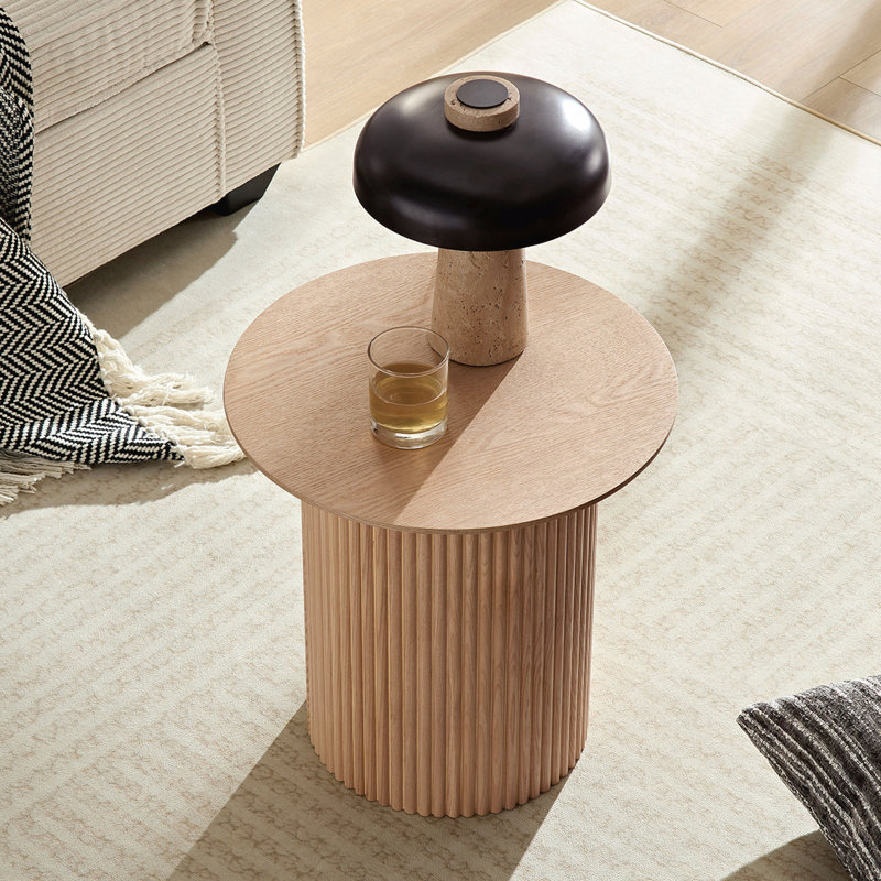 17.71 inch Round Fluted Side Table