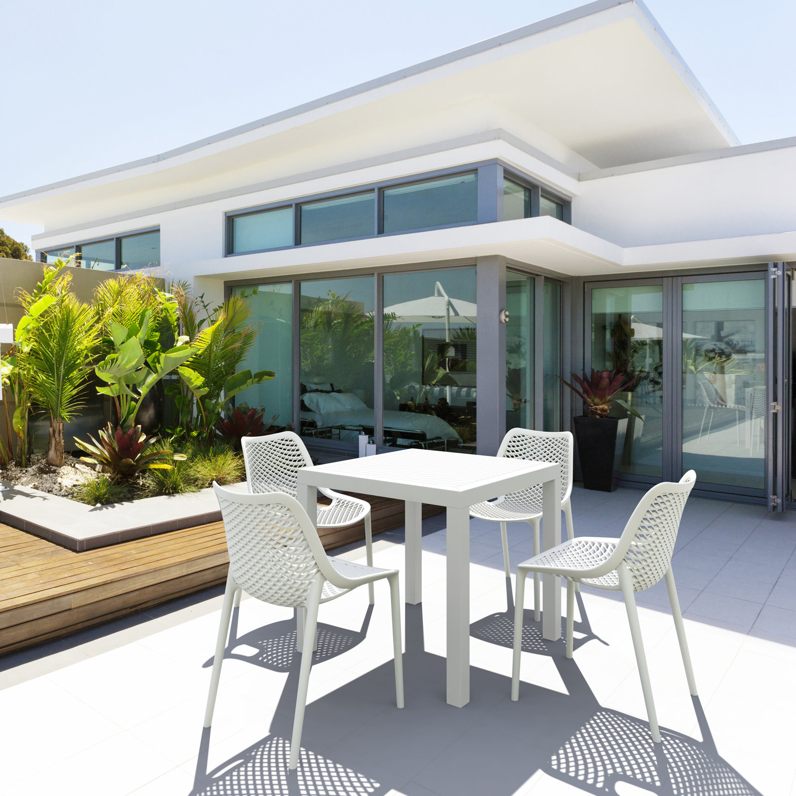 Asherton 32" Patio Dining Set, White