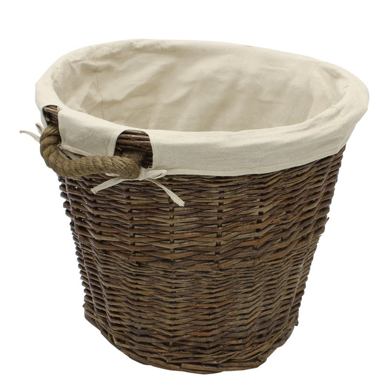 Hand Woven Wicker Laundry Basket with Handles