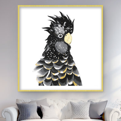 Red-tailed Cockatoo Parrot Print - Gold Framed Matted Decor