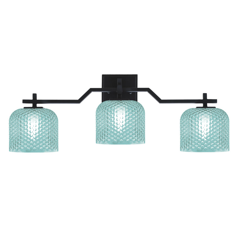 Bar pour salle de bain Headland illustré avec verre texturé fumée de 6 po, H 10 po x l 26,75 po x P 6 po, Noir