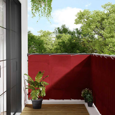  Balcony Screen Red 75X700 Cm 100% Polyester Oxford