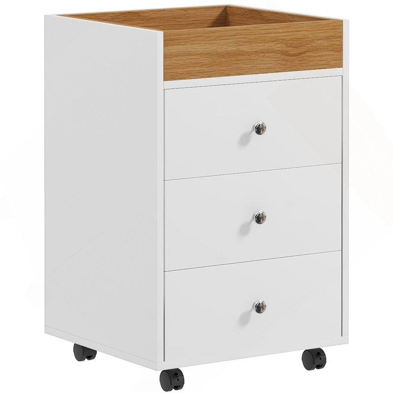 Drawer Home Office Storage Cabinet, Office Drawer On Wheels With Removable Tray, Under Desk Printer Stand With Storage,