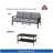 2 Piece Outdoor Patio Set, 70” All-Weather Metal 3-Seat Metal Patio Sofa And Rectangular Coffee Table , Black Frame With Gray Cushions