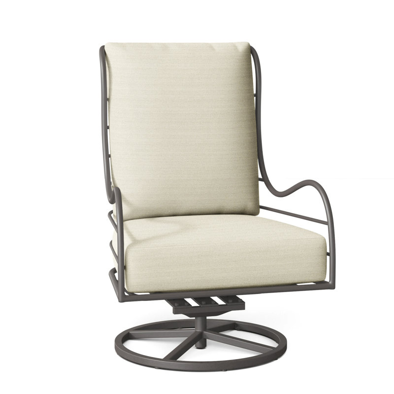 Outdoor Carmel Rocking Metal Chair with Cushions, No Welt, Verona Fossil