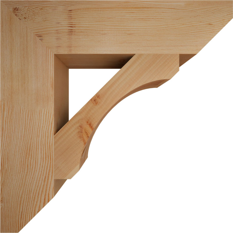 Support en bois / corbeau, H 26 po x l 5,5 po x P 26 po, Douglas (lisse)