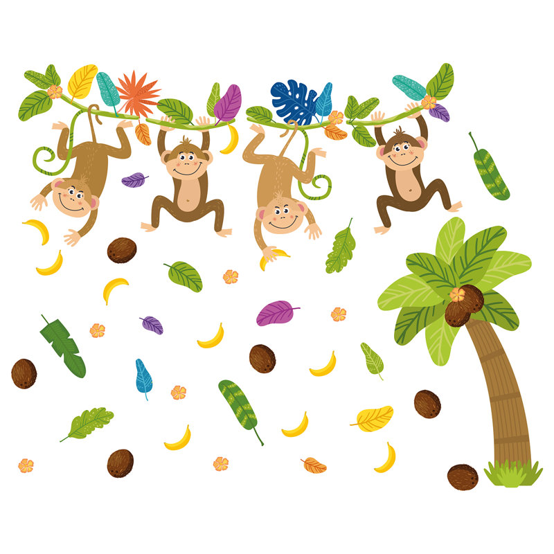 Happy Monkey Kids Wall Sticker