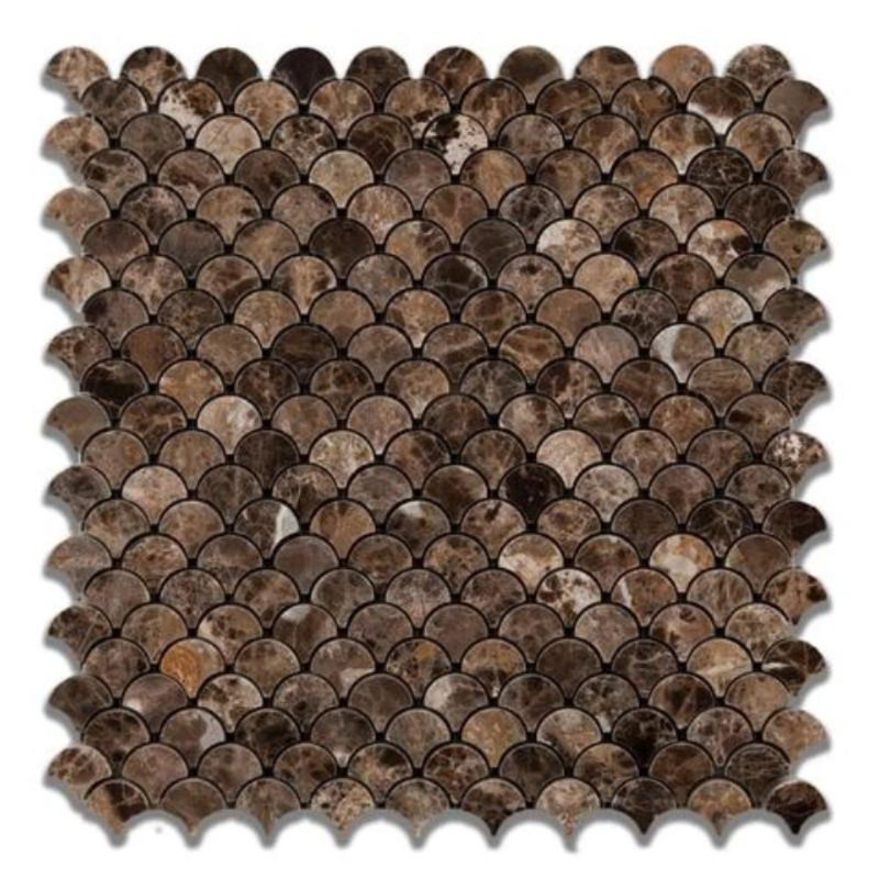 12" x 12" Marble Fish Scale Mosaic Wall & Floor Tile