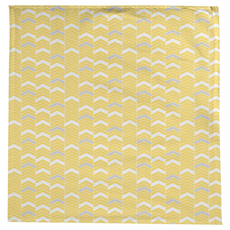Nappe à chevrons à traits Stephenie, Jaune / Gris