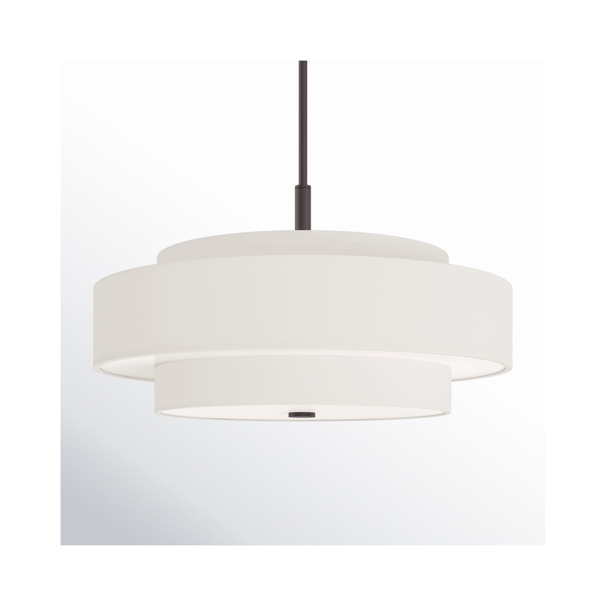Flaire 5 - Light Shaded Drum Chandelier, English Bronze, Off-White