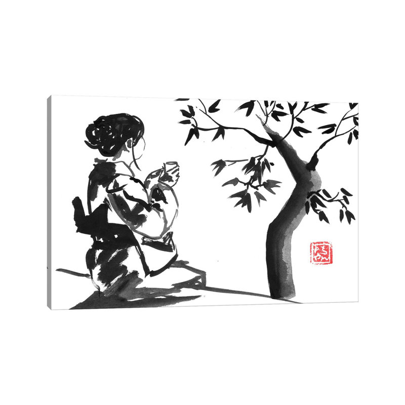 «Tea Time» par Péchane, reproduction d'art sur toile tendue, H 18 po x l 26 po x P 1,5 po
