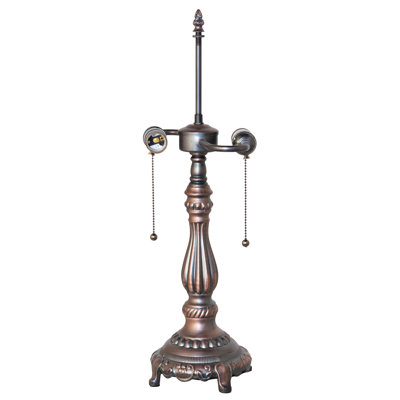 Base de table à 2 lumières 22 po de hauteur bronze 22 acajou