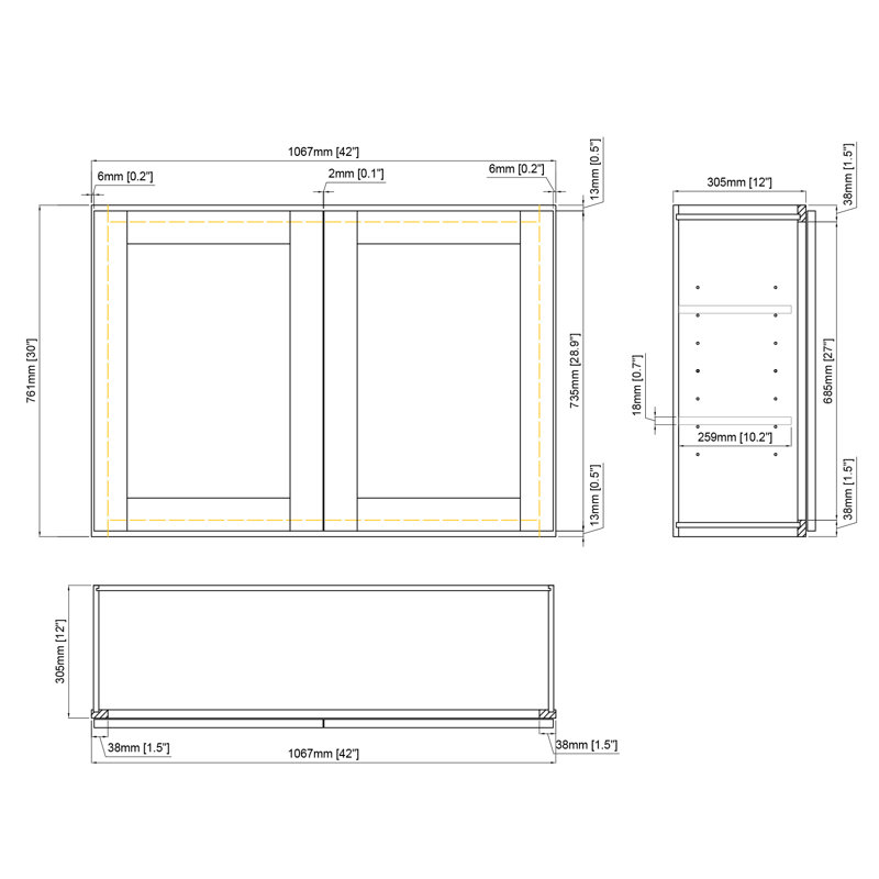 Armoire de cuisine en bois massif prête à assembler, H 30 po x l 36 po x P 12 po, Vert sauge