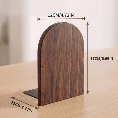 Ensemble de 6 serre-livres en bois imitation noyer, avec base en fer robuste et antidérapante. Ces supports décoratifs sont parfaits pour ranger vos livres sur des étagères, un bureau ou pour la maison.