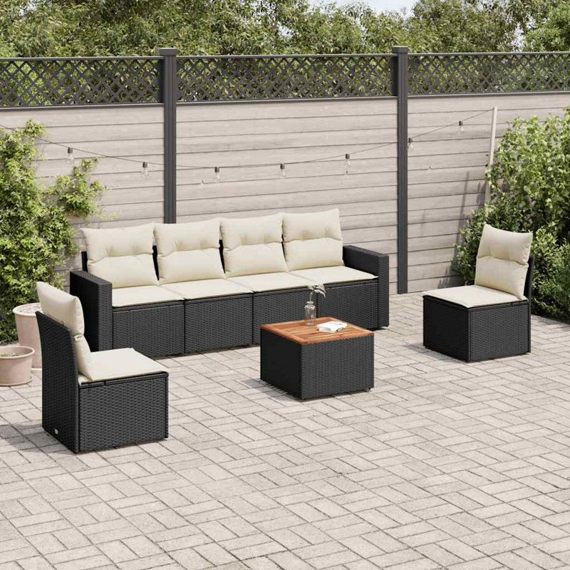 Ensemble de canapé de jardin Vidaxl noir, blanc crème