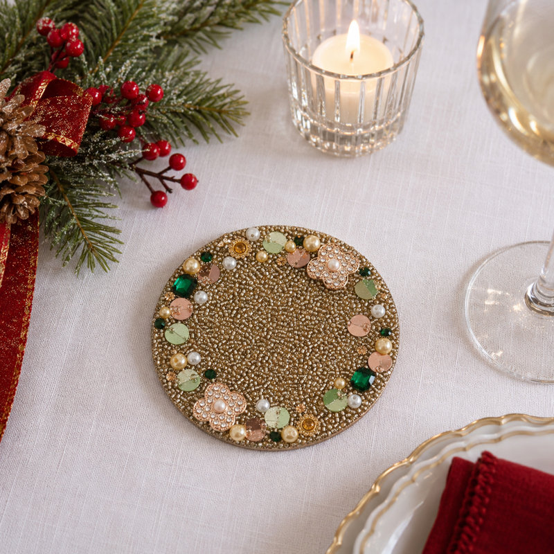 Ensemble de 4 sous-verres embellis Jewel