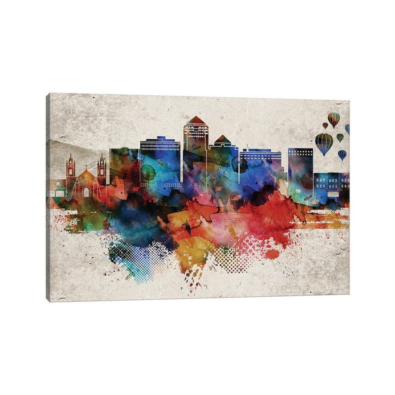 Albuquerque Abstract by WallDecorAddict - Wrapped Canvas Print, 66.04cm H x 101.6cm W x 1.9cm D