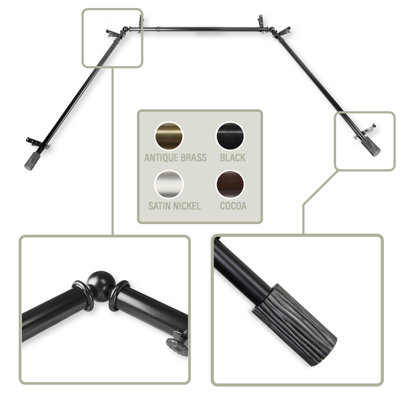 Heinrike Adjustable Bay Window Single Curtain Rod