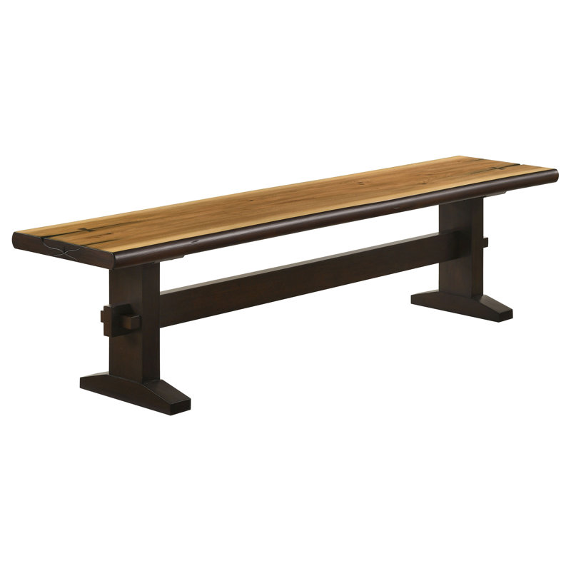 Banc à tréteaux Coraly miel naturel et espresso