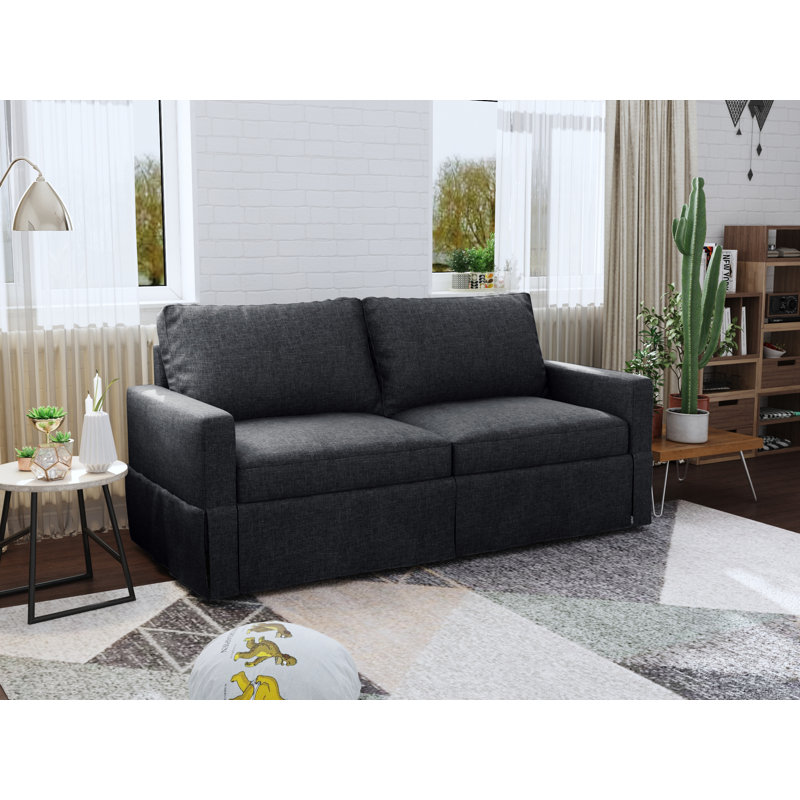 Upholstered 70'' Sofa, Black 100% Polyester