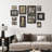 9 Piece Gallery Wall Frame Set Matte Black PVC