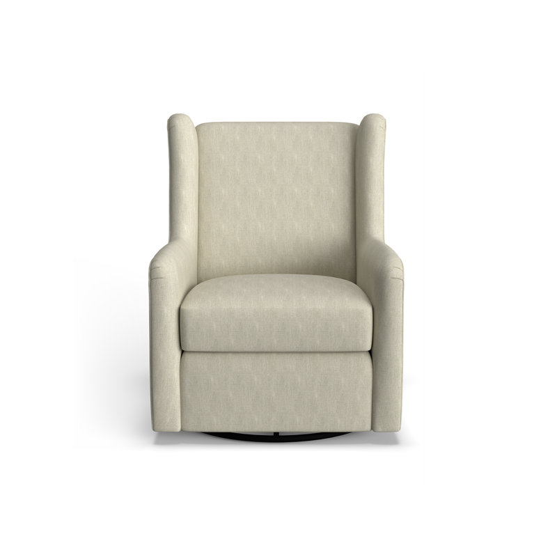 Fauteuil oscillant pivotant Miranda, Tissu performance beige défense