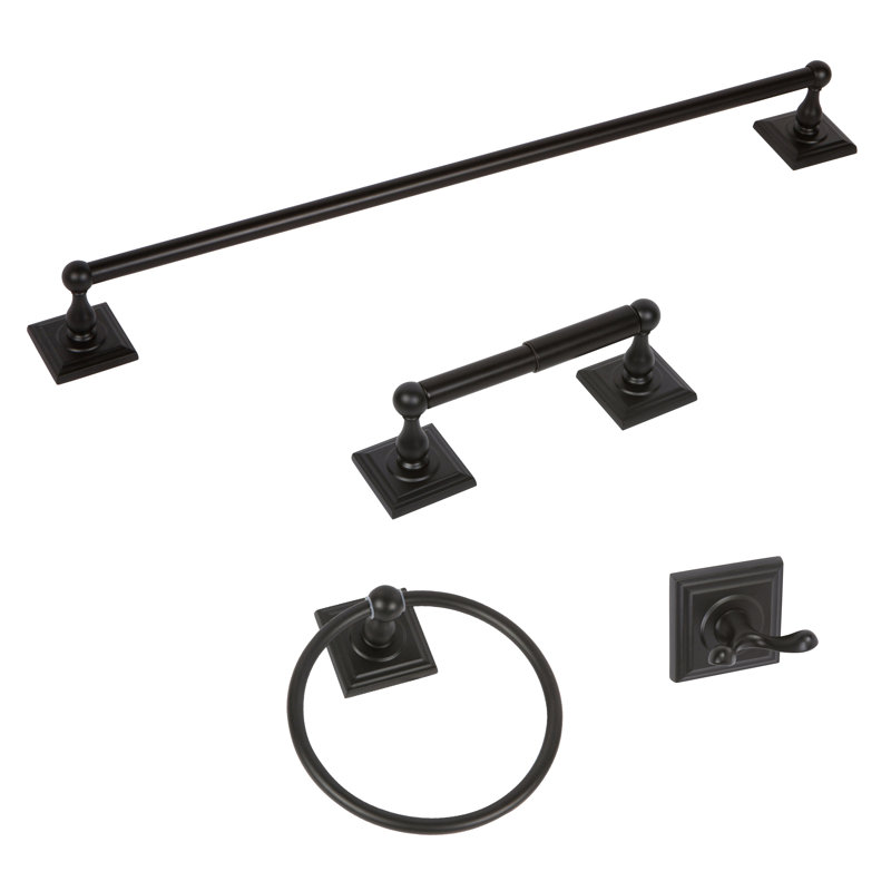 Delaney 700 Series Sequoia 4-Piece Bath Hardware Set In Matte Black