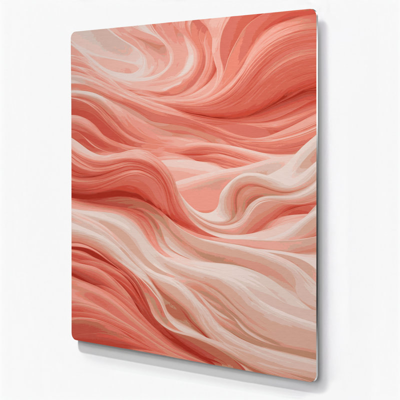 «Abstract Landscape 3», art mural en métal rose
