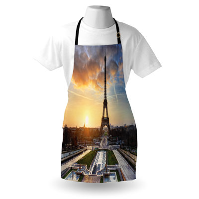 Tablier East Urban Home Tour Eiffel vue unisexe Paris adulte taille bleu jaune noix de coco