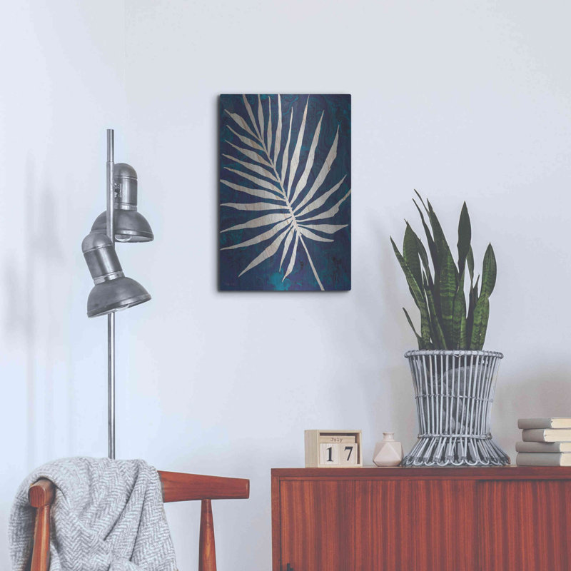 «Palm Leaf Navy» par Cindy Jacobs, H 24 po x l 16 po