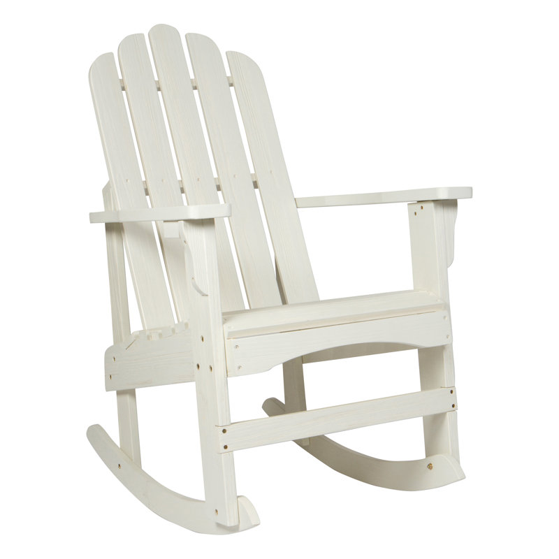 Chaise Adirondack à bascule en bois massif Janes, Coquille d'œuf