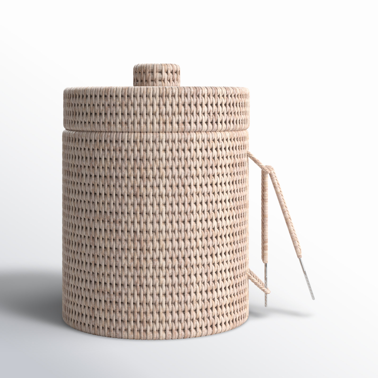 Wynwood Ice Bucket, 9" H x 9" W x 9" D, White Wash