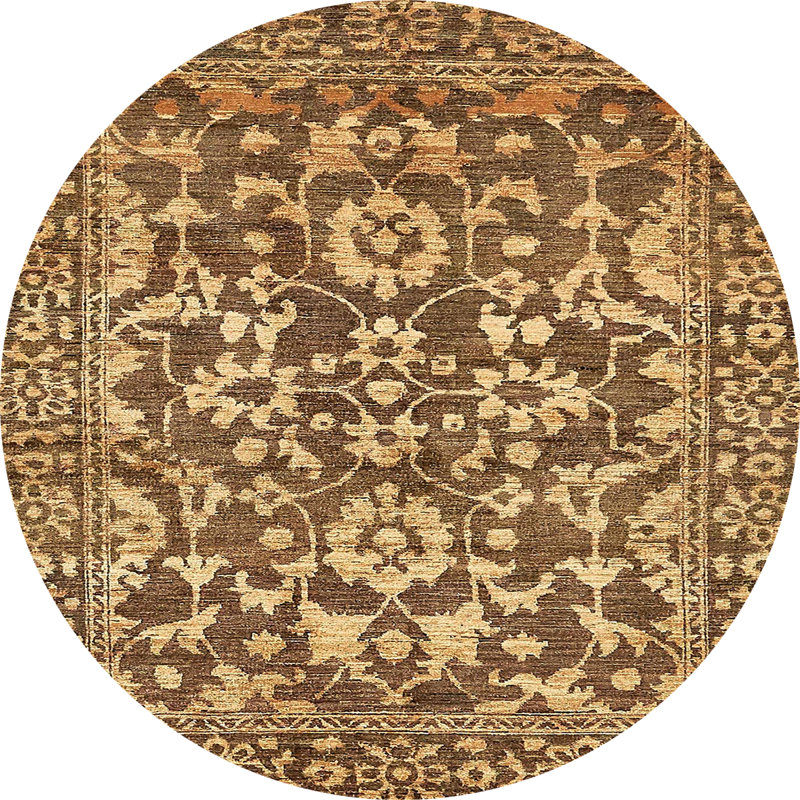 Tapis décoratif multicolore à motif abstrait, Rond 6 pi