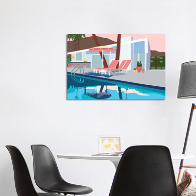 Pool Lounge I by Jen Bucheli - Wrapped Canvas Painting