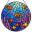 Vitrail de vitrail sous l'eau 7,8 "H-1397288750