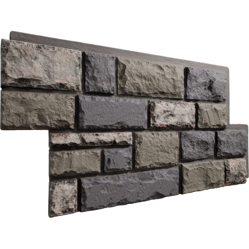 Panneau de faux pierre EverStone Regal, l 47 3/4 po x H 24 3/4 po x P 1 3/4 po, couleur granite minuit, Midnight Granite