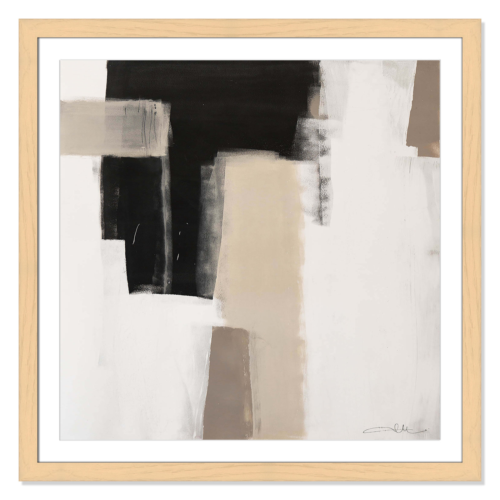Earth Scapes I-A Print by Casa Fine Arts, 37.5" H x 37.5" W x 1.25" D, Natural Cube Framed