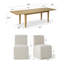 Ensemble de table de salle à manger extensible 72 "à 104" avec table en placage de bois véritable et chaises en mélange de lin-133948651-133948654