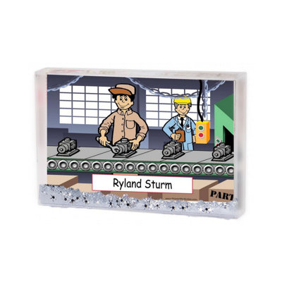 Personalized Factory Worker Male Snow Globe Frame Gift