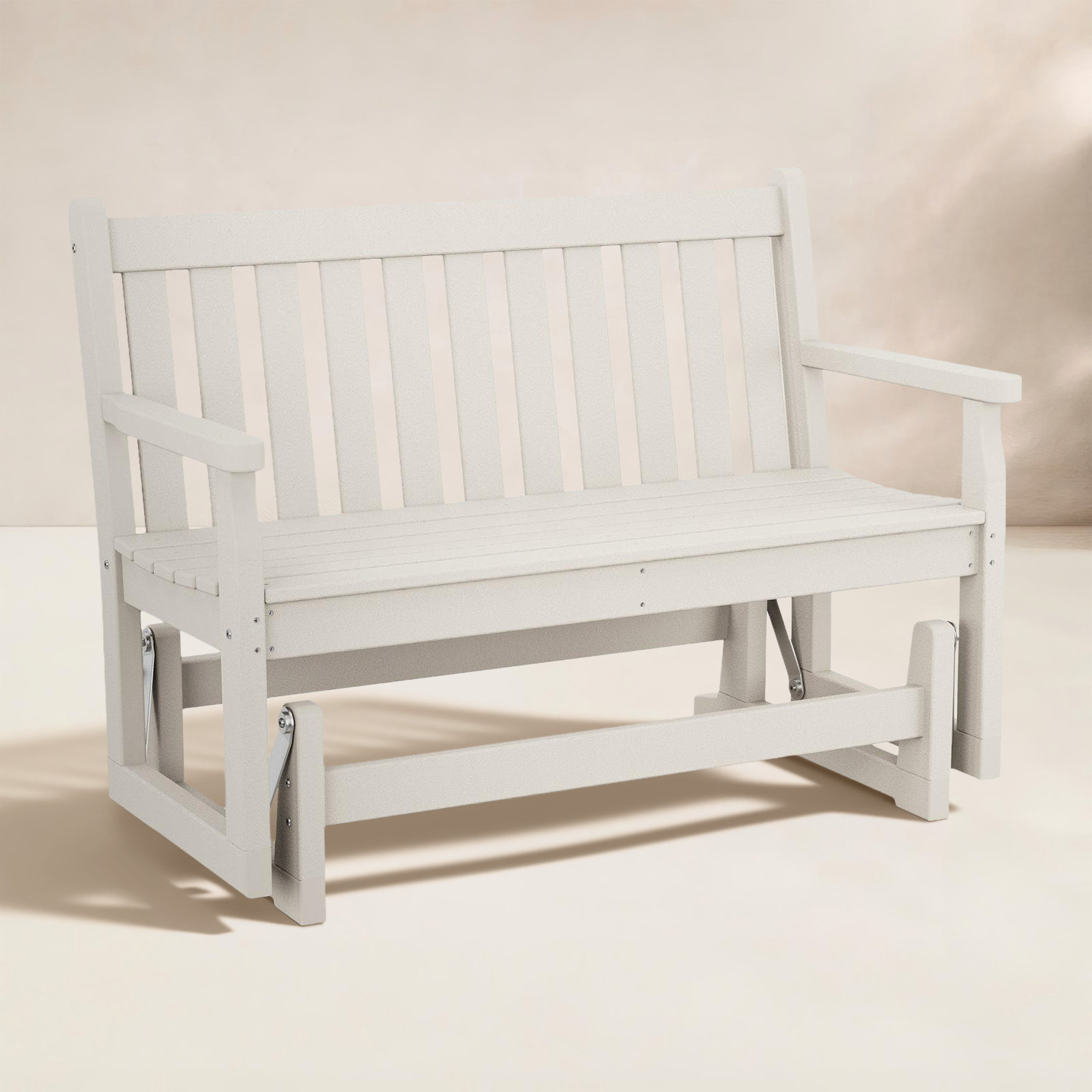 POLYWOOD® Traditional Garden 47" Patio Glider Bench, Sand