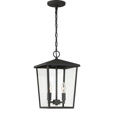 Siena 2-Light Outdoor Hanging Lantern Chandelier with Glass Shade